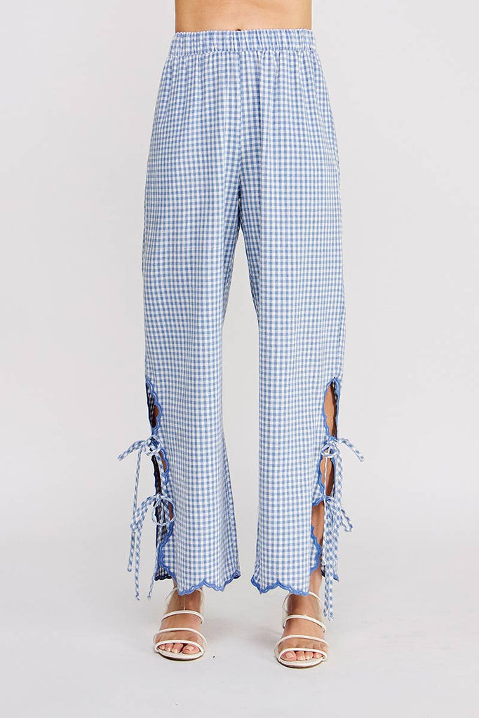Woven Gingham Pants