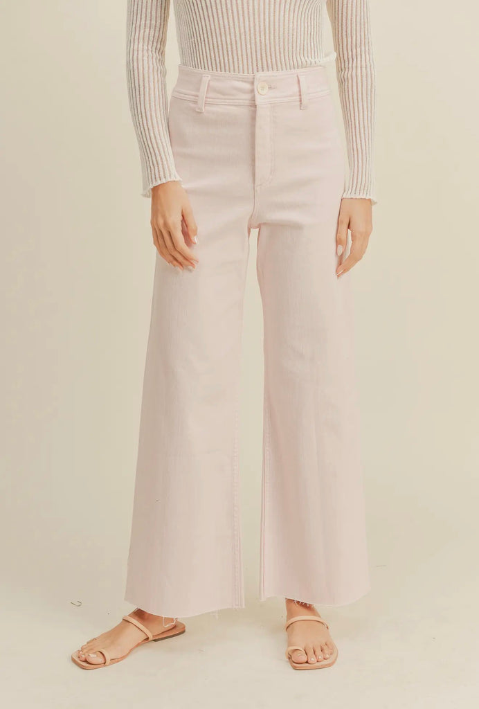 Straight Wide Leg Denim Pants