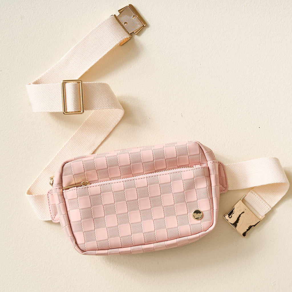 Urban Check Belt Bag-Blush