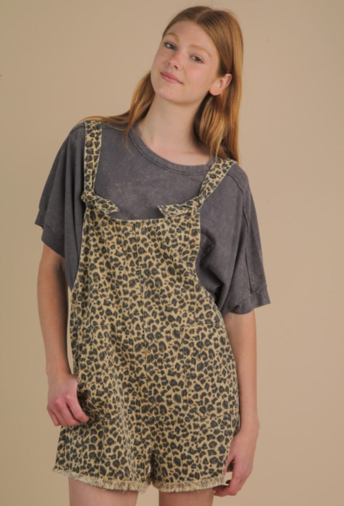 Leopard Print Romper Overalls