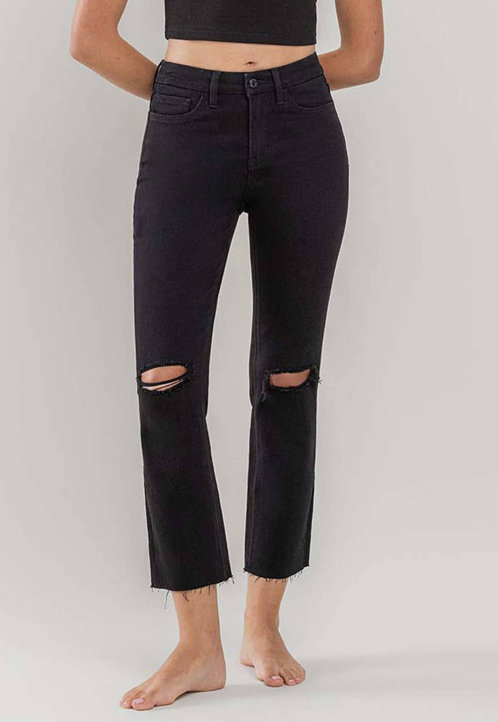High Rise Distressed Crop Jeans