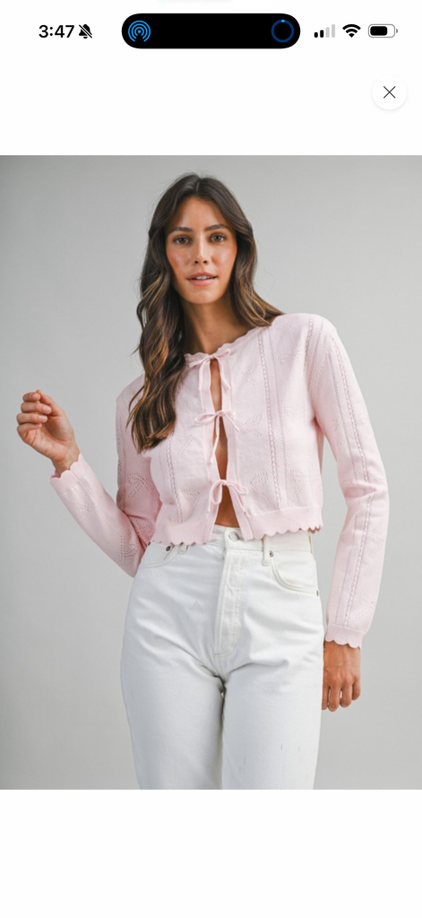 Scallop Detail Knit Cardigan