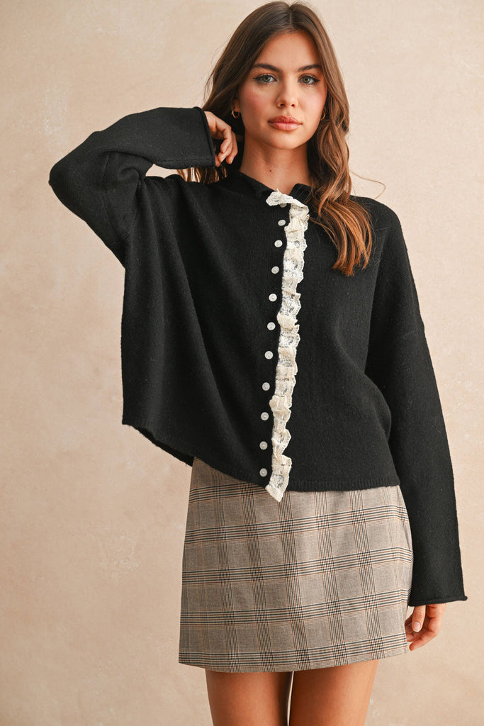 Lily Lace Trim Cardigan