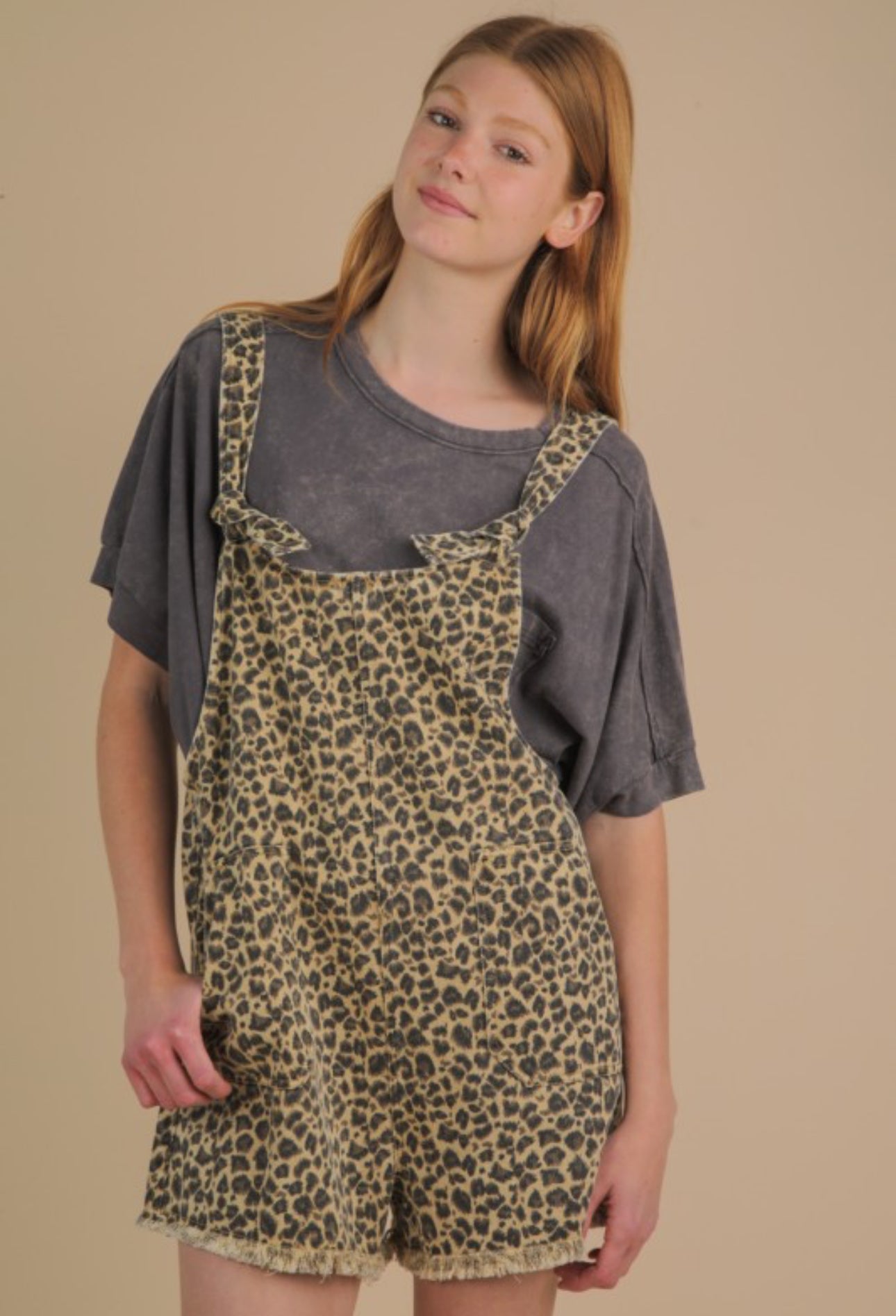 Leopard Print Romper Overalls