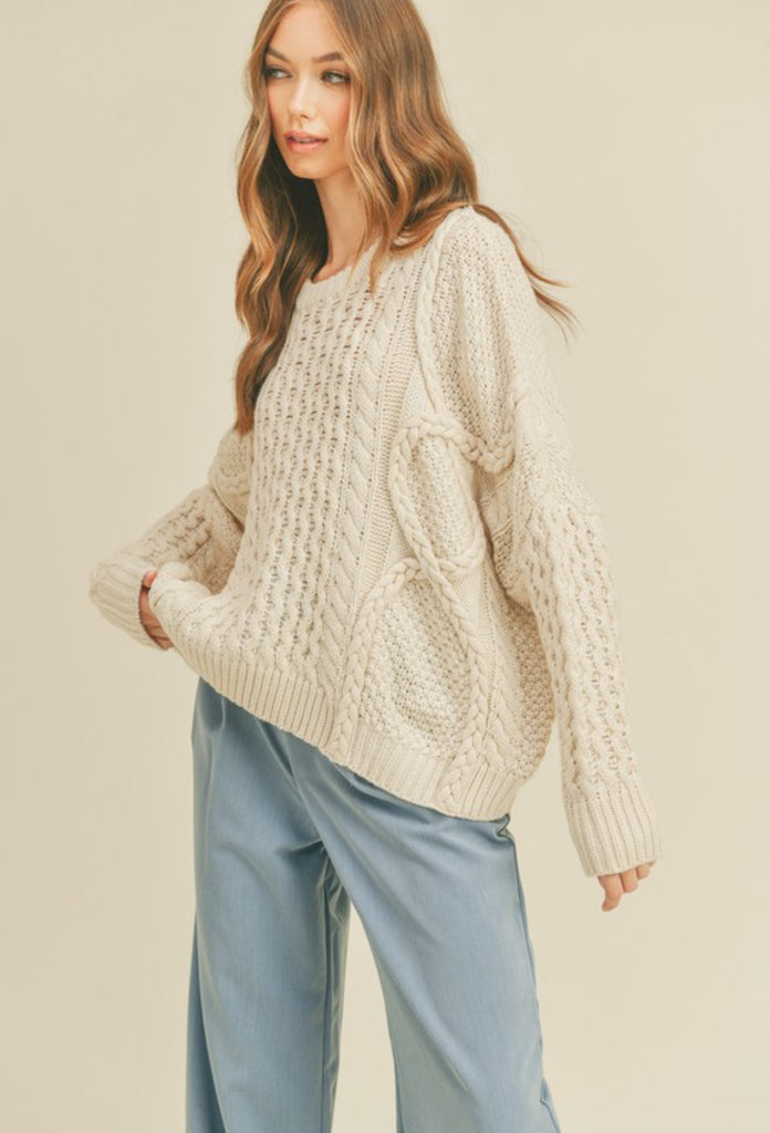 Braided Cable Knit Sweater