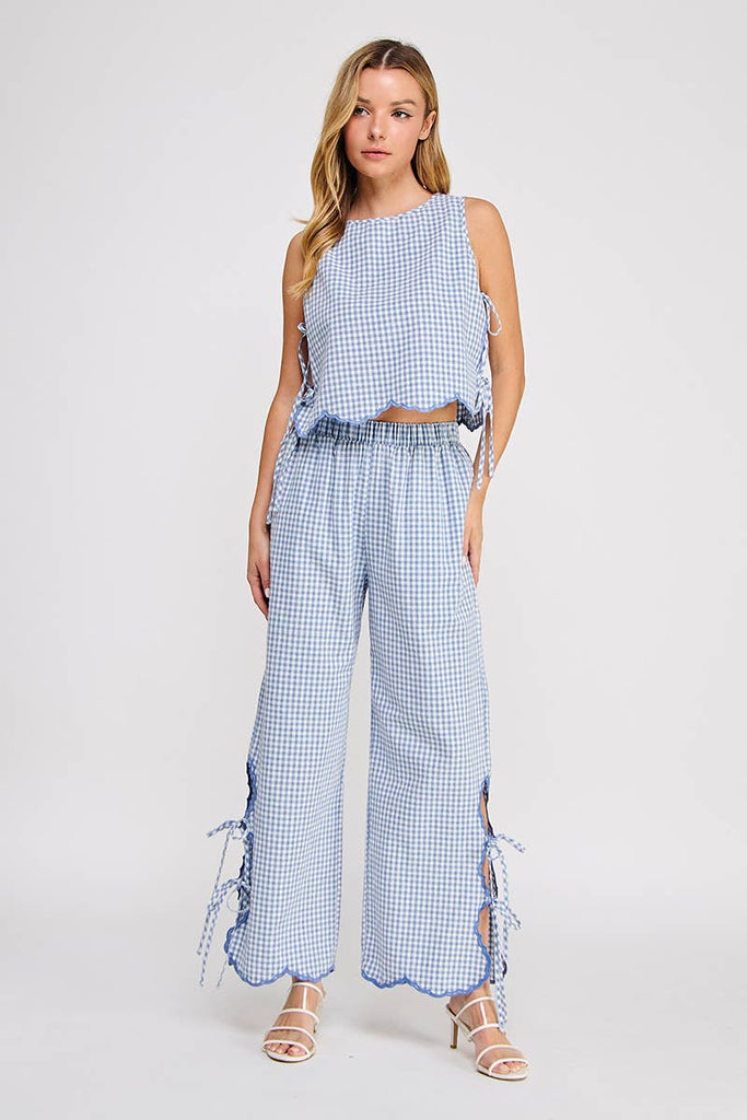 Woven Gingham Pants