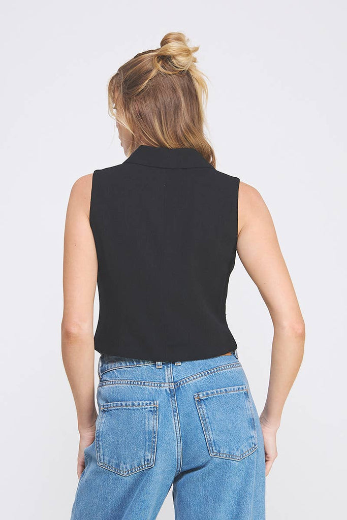 Soft Linen Tailored Vest