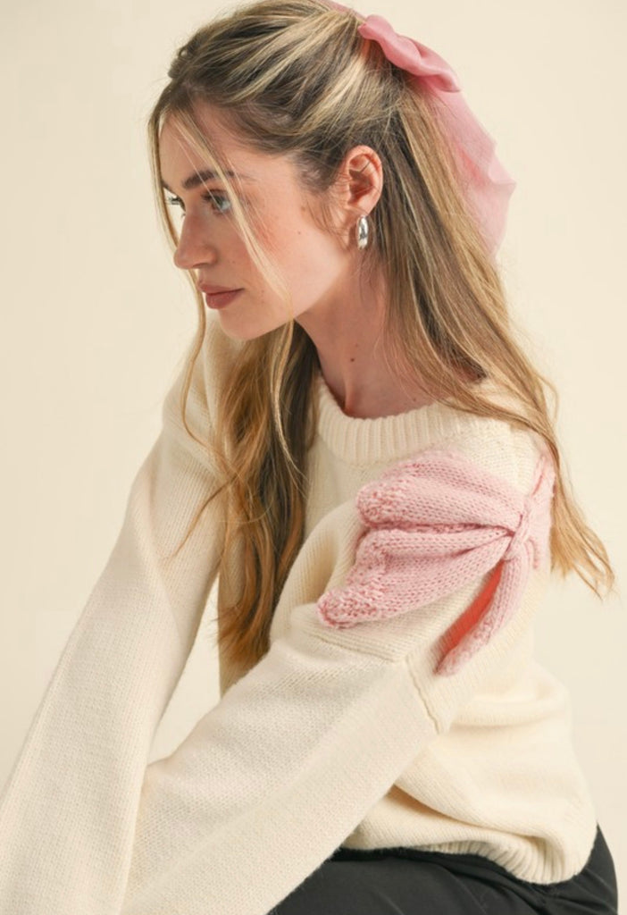 Shoulder Bow Sweater