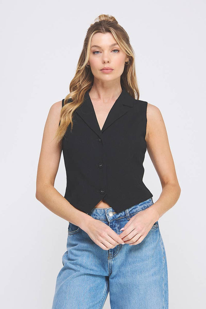 Soft Linen Tailored Vest