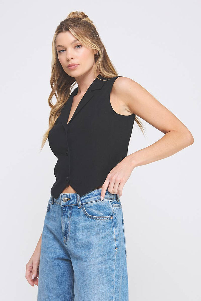 Soft Linen Tailored Vest