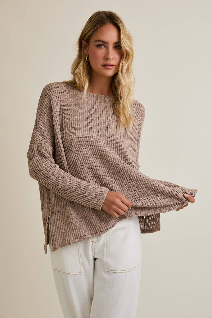 Long Sleeve Side Slit Top
