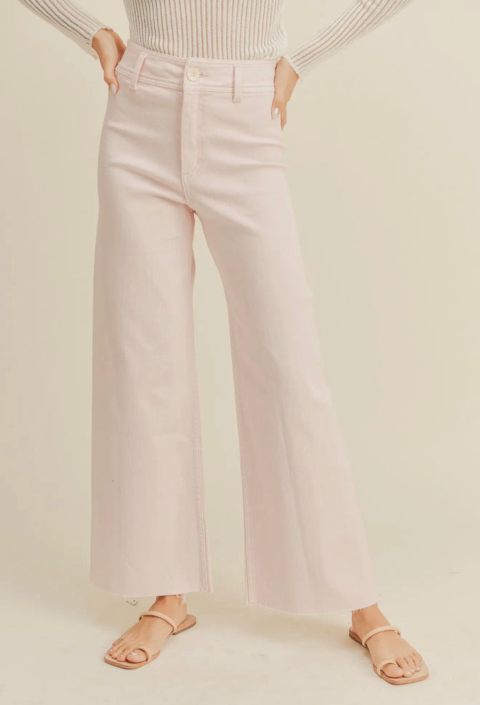 Straight Wide Leg Denim Pants