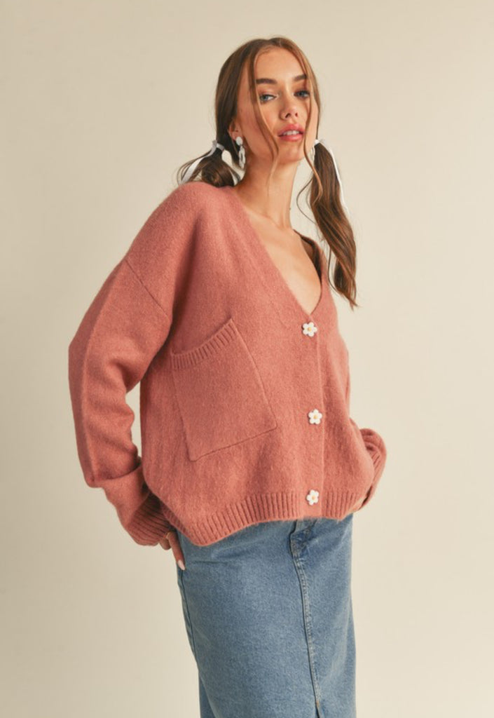 Daisy Button Knit Cardigan