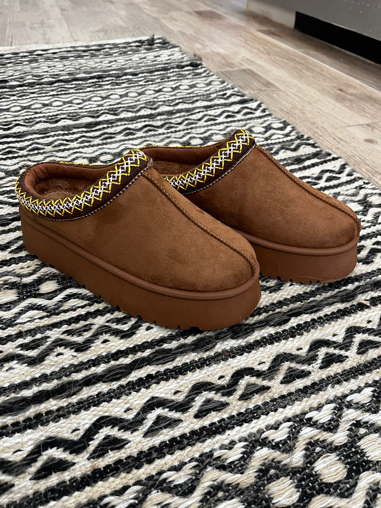 Chestnut Platform Slippers