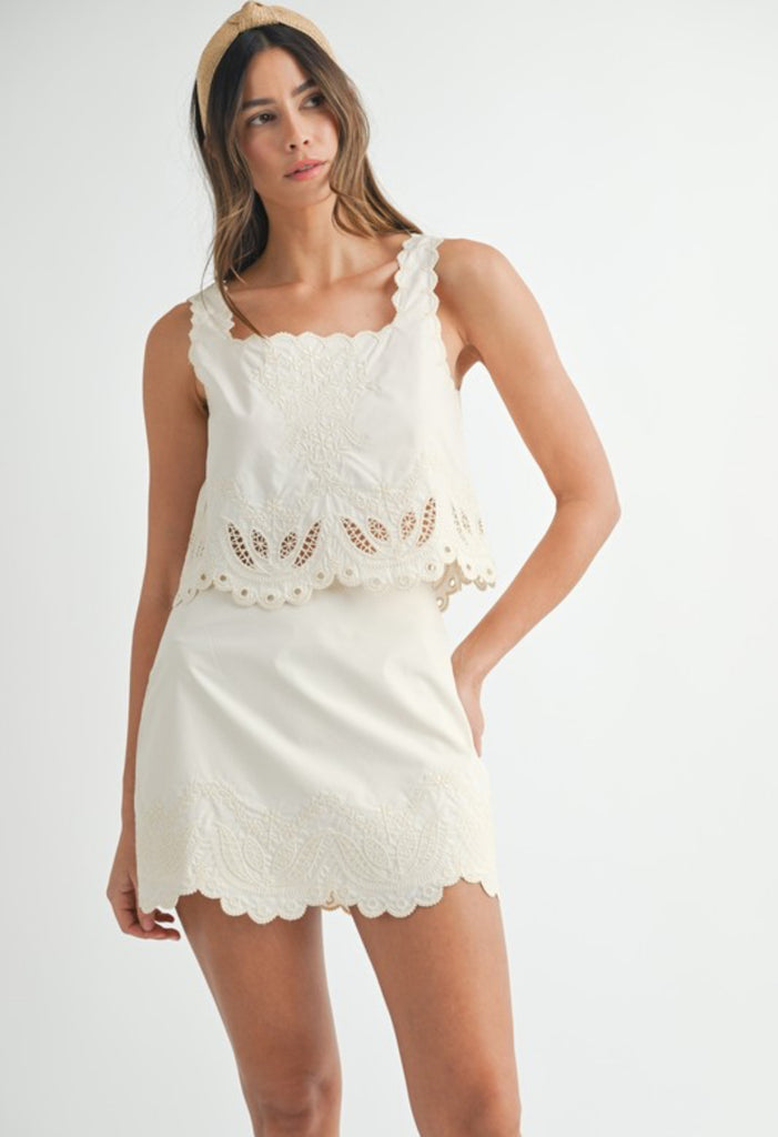 Millie Embroidered Top/Skirt Set