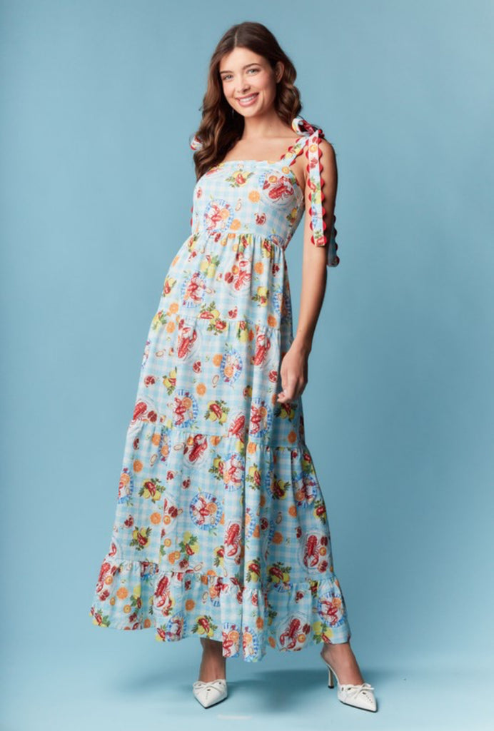 Sea Breeze Picnic Maxi Dress