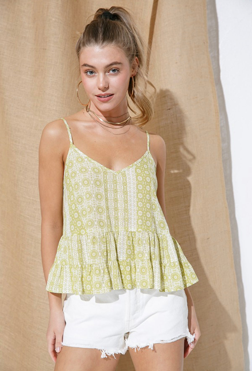 Printed Ruffle Top
