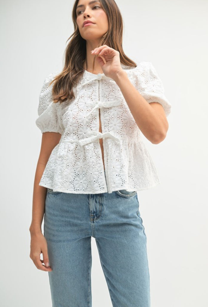 Maddie Lace Puff Sleeve Top