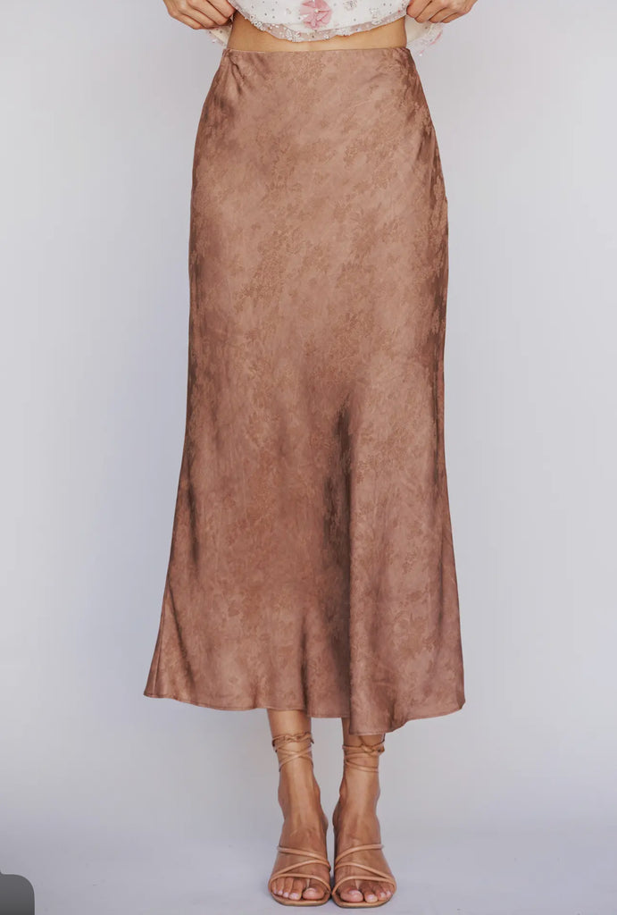 Floral Jacquard Midi Skirt