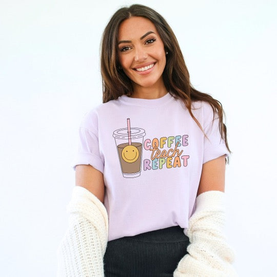 Coffee, Teach, Repeat Graphic Tee