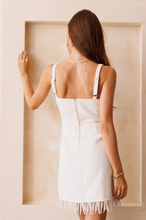 Load image into Gallery viewer, Pearl Fringed Tweed Sleeveless Mini Dress

