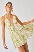 Load image into Gallery viewer, Watercolor Print Tiered Dress
