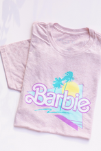 Load image into Gallery viewer, Heather Pink Malibu Barbie Graphic Tee
