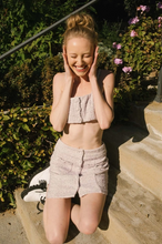 Load image into Gallery viewer, Lavender Haze Tweed Crop Top
