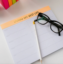 Load image into Gallery viewer, Living My Best Life Weekly Planner Notepad
