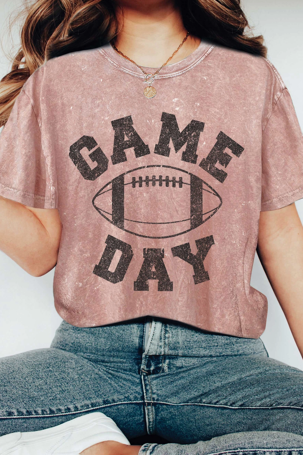 Mineral Wash Game Day Football Tee