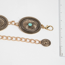 Load image into Gallery viewer, Ornate Concho Disc Chain Belt
