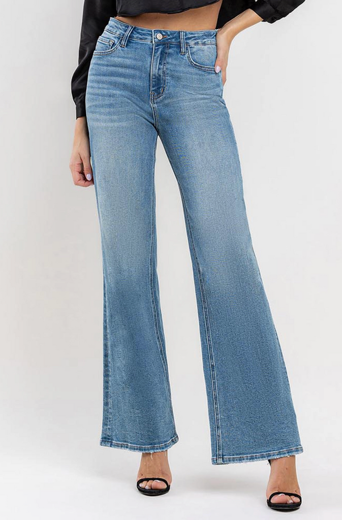 High Rise Wide Leg-A Line Jeans