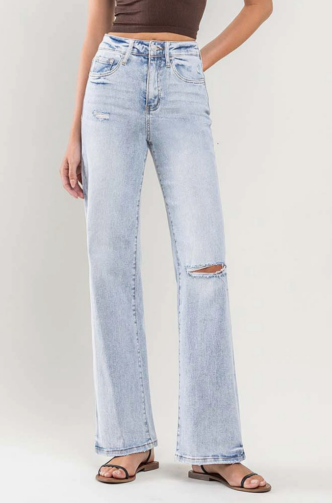 90's Vintage High Rise Distressed Flare Jean