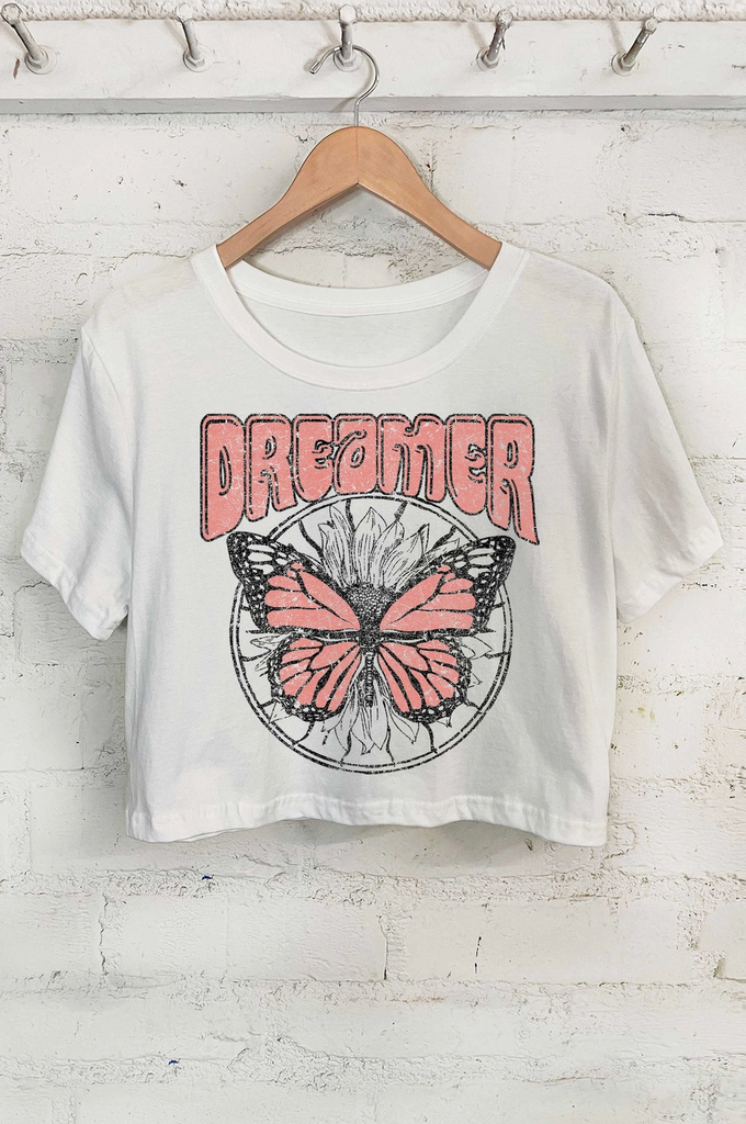 Dreamer Butterfly Short Crop Top