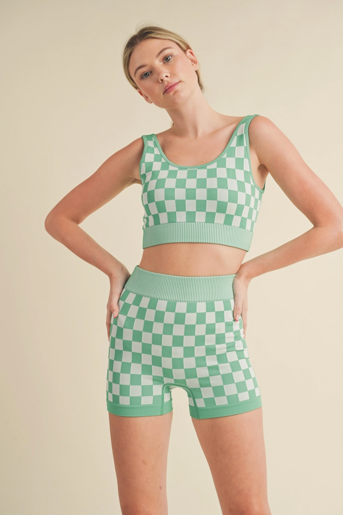 Checkmate Cropped Two Piece