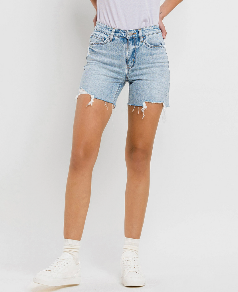 High Rise Midi Shorts - Comfort Stretch