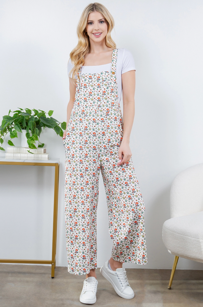 Retro Mushroom Overall Jumpsuit