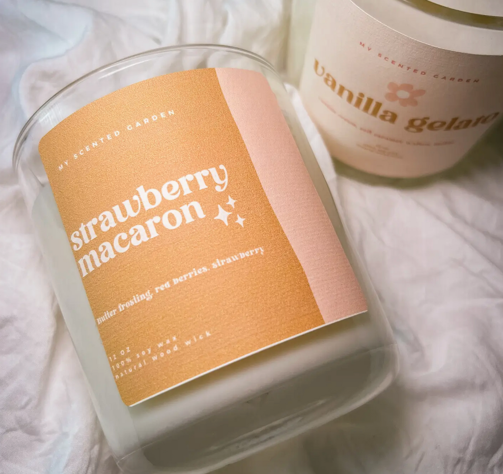 Strawberry Macaron Candle