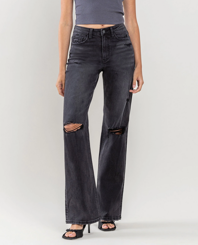 90's Vintage Super High Rise Flare Jeans