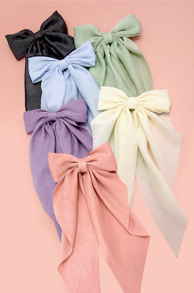 Organza Sheer Bow Ribbon Hair Clips