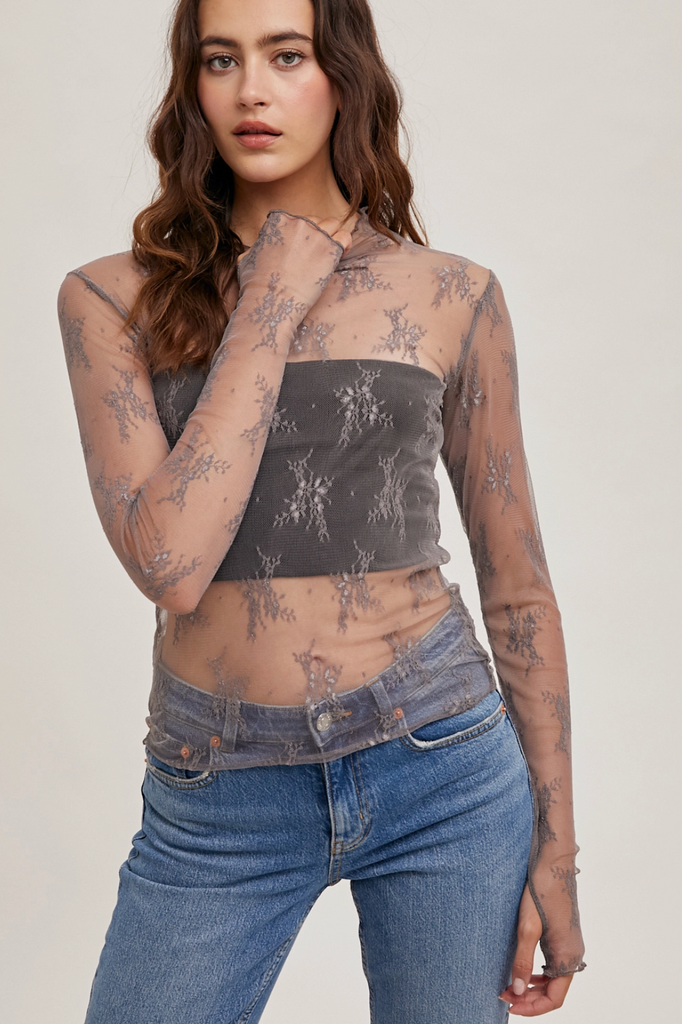 Floral Embroidery Lace Top