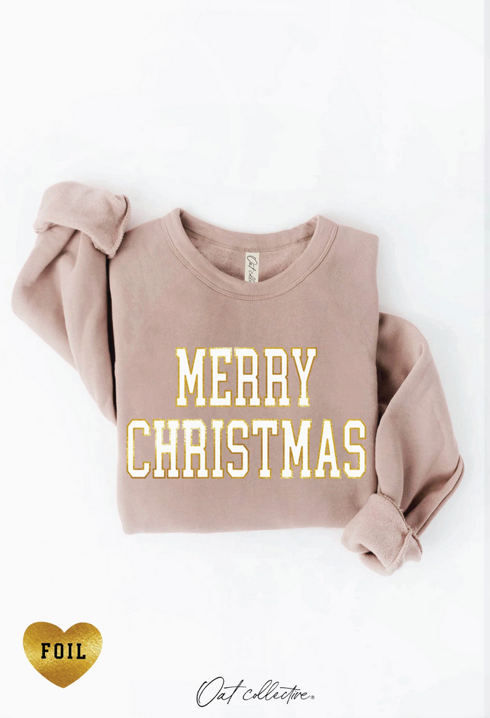 Merry Christmas Foil Graphic Sweatshirt