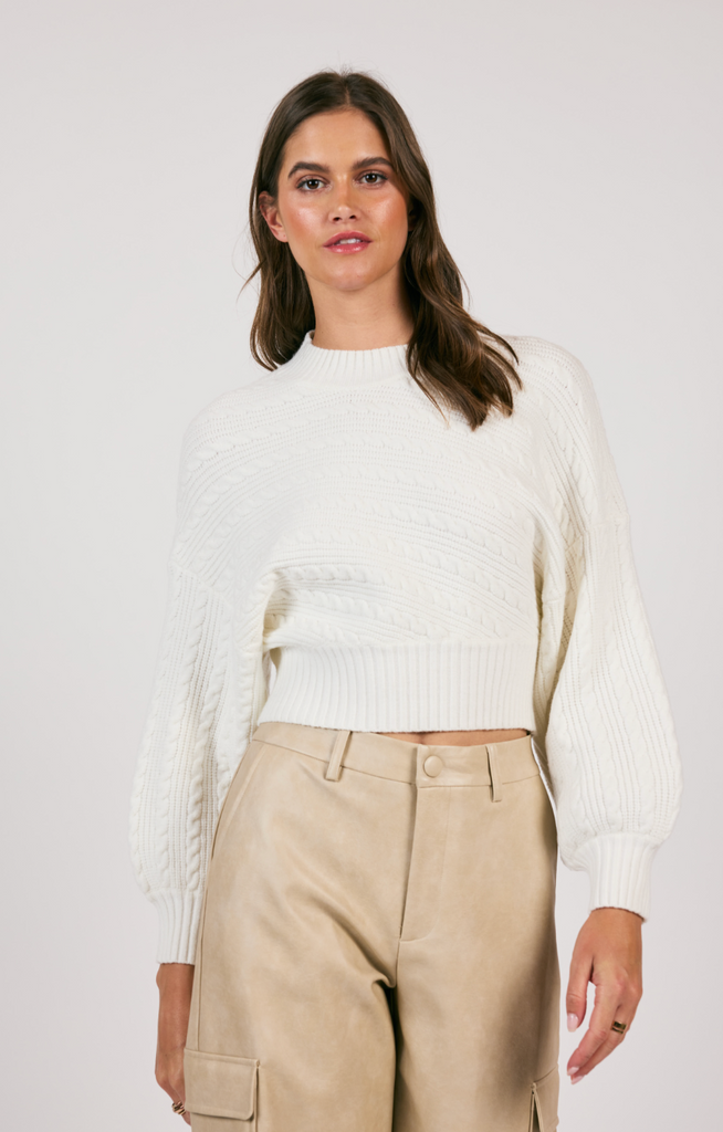 Along the Vines Cable Knit Sweater