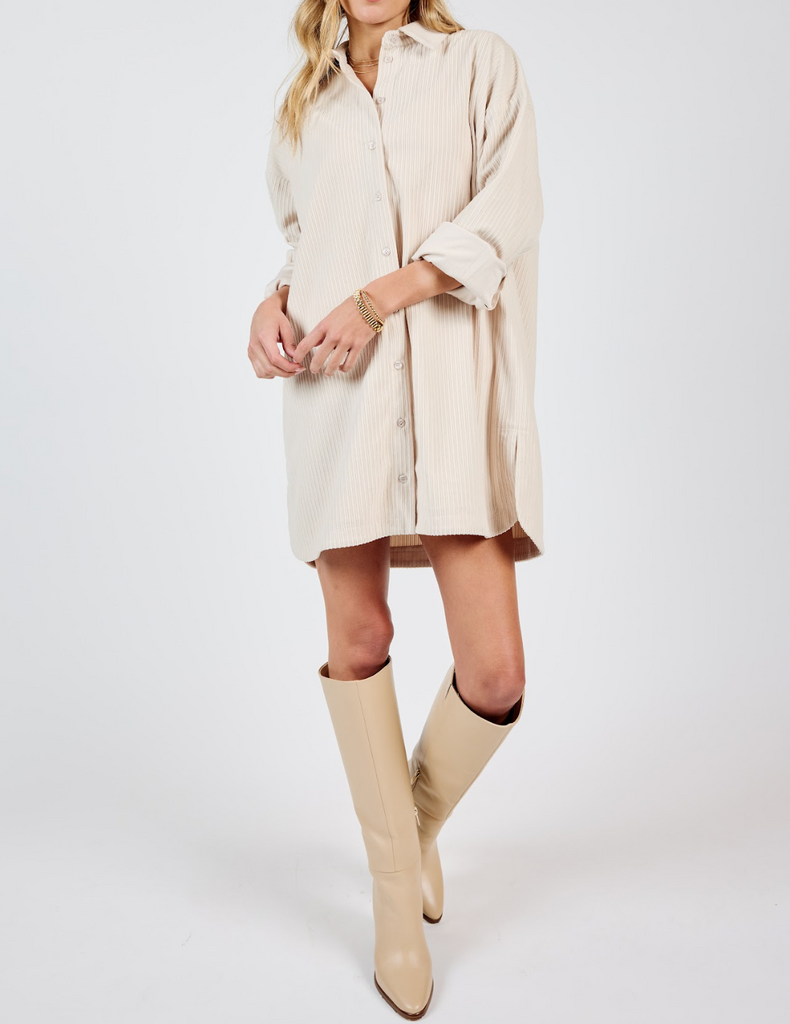 Nourish Corduroy Shirt Dress