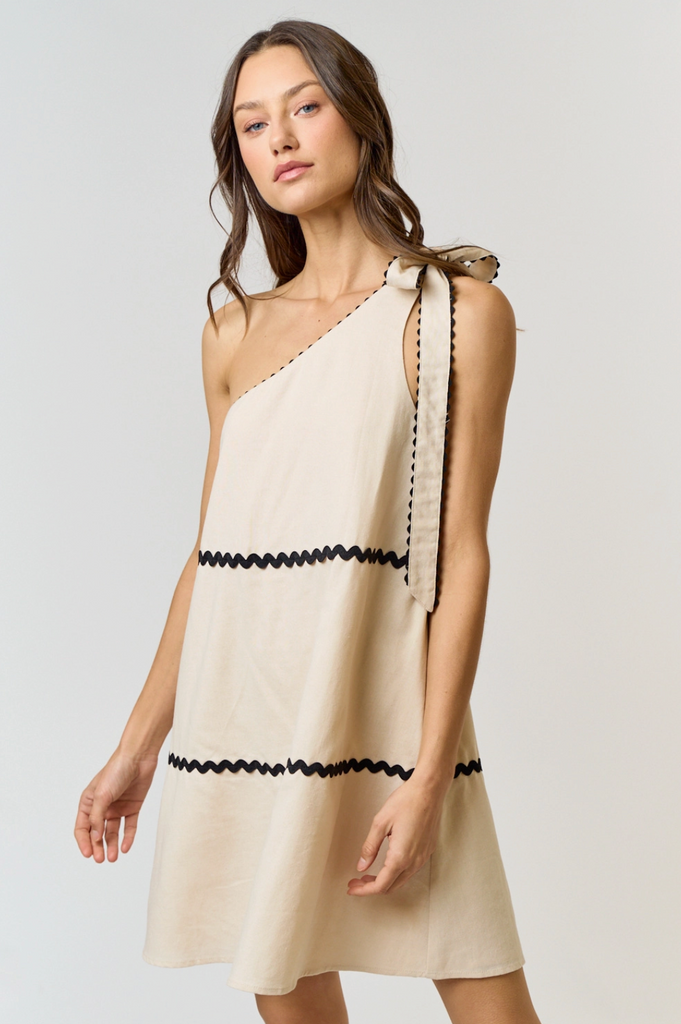 Jenny Scalloped One Shoulder Dress