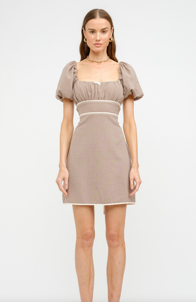 Coffee Date Gingham Dress