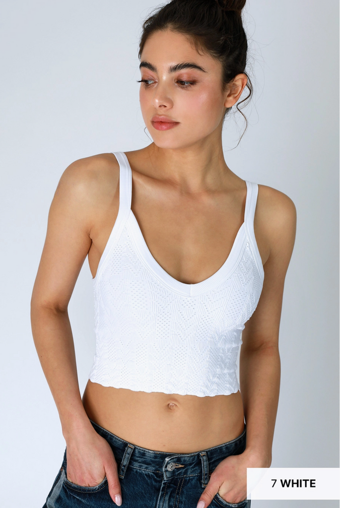 Lace Textured Crop Top