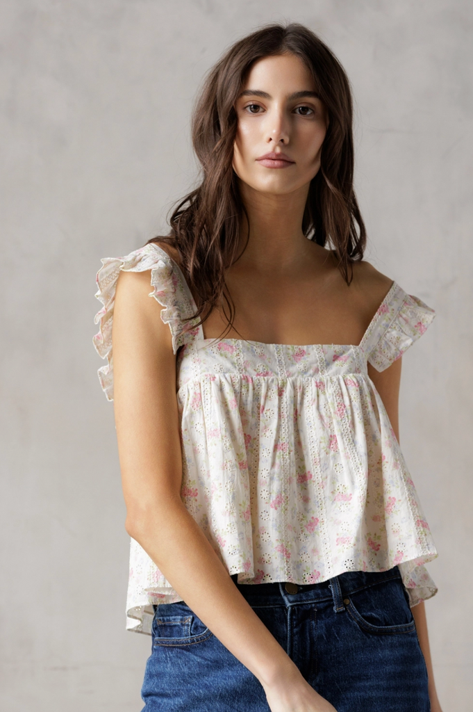 Floral Ruffled Top