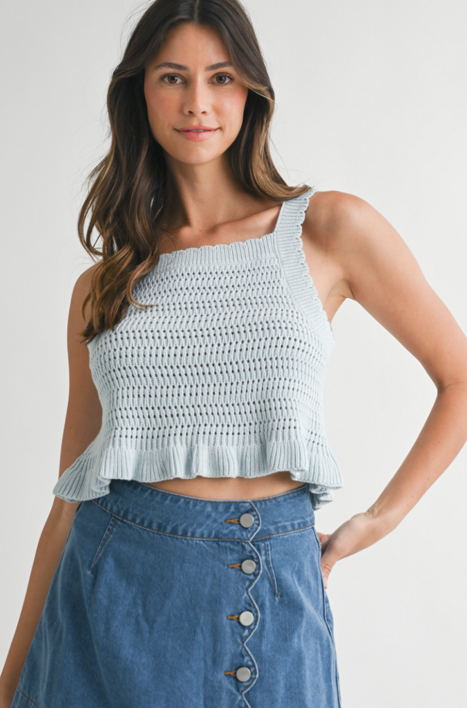 Reversible Crochet Ruffle Top