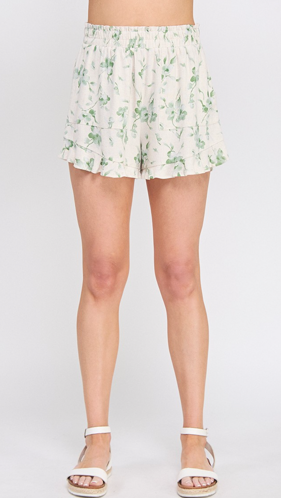 Emily Linen Flutter Shorts from Sophie May Boutique, lightweight and stylish for summer, perfect for women's fashion in Gilbert AZ.